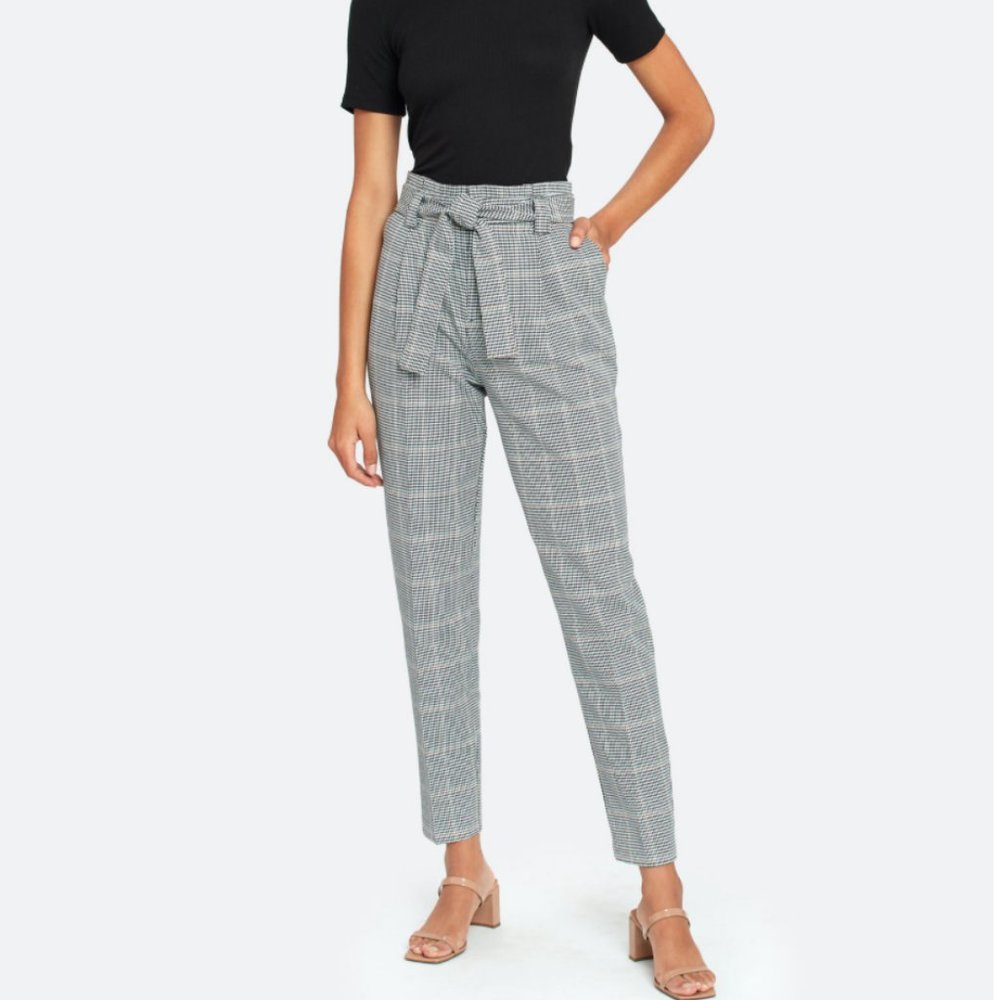 Tallulah High Waist Black Houndstooth Pant